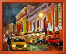 San Francisco Theater Cabs  22 x 17.5  Oil on Board